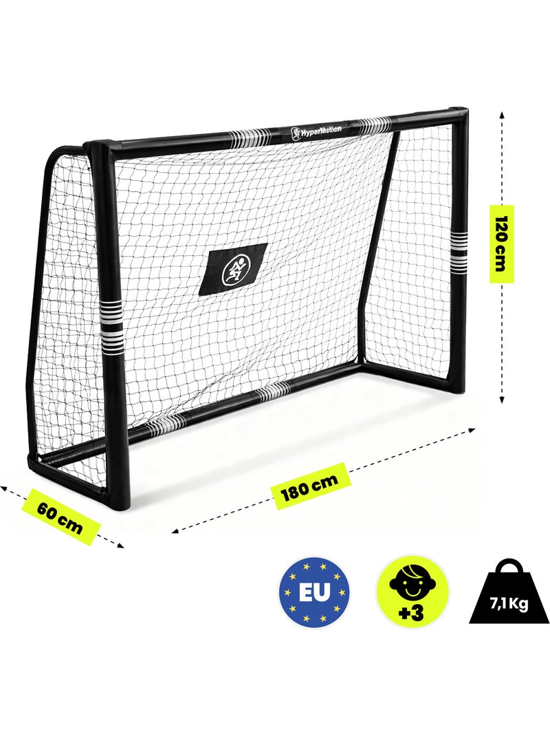 Baliza de futebol hypermotion 180 × 120 cm com rede e fixações – preta Preto - Kiabi