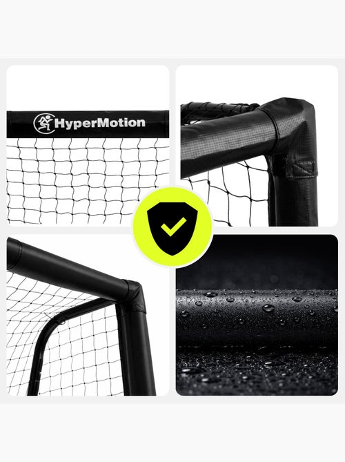 Baliza de futebol hypermotion 180 × 120 cm com rede e fixações – preta - Kiabi
