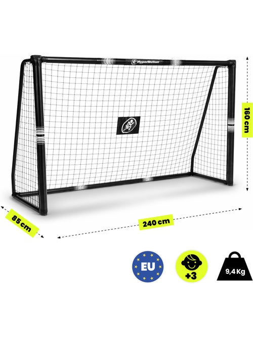 Baliza de futebol hypermotion 240 × 160 cm – preta, robusta e estável - Kiabi