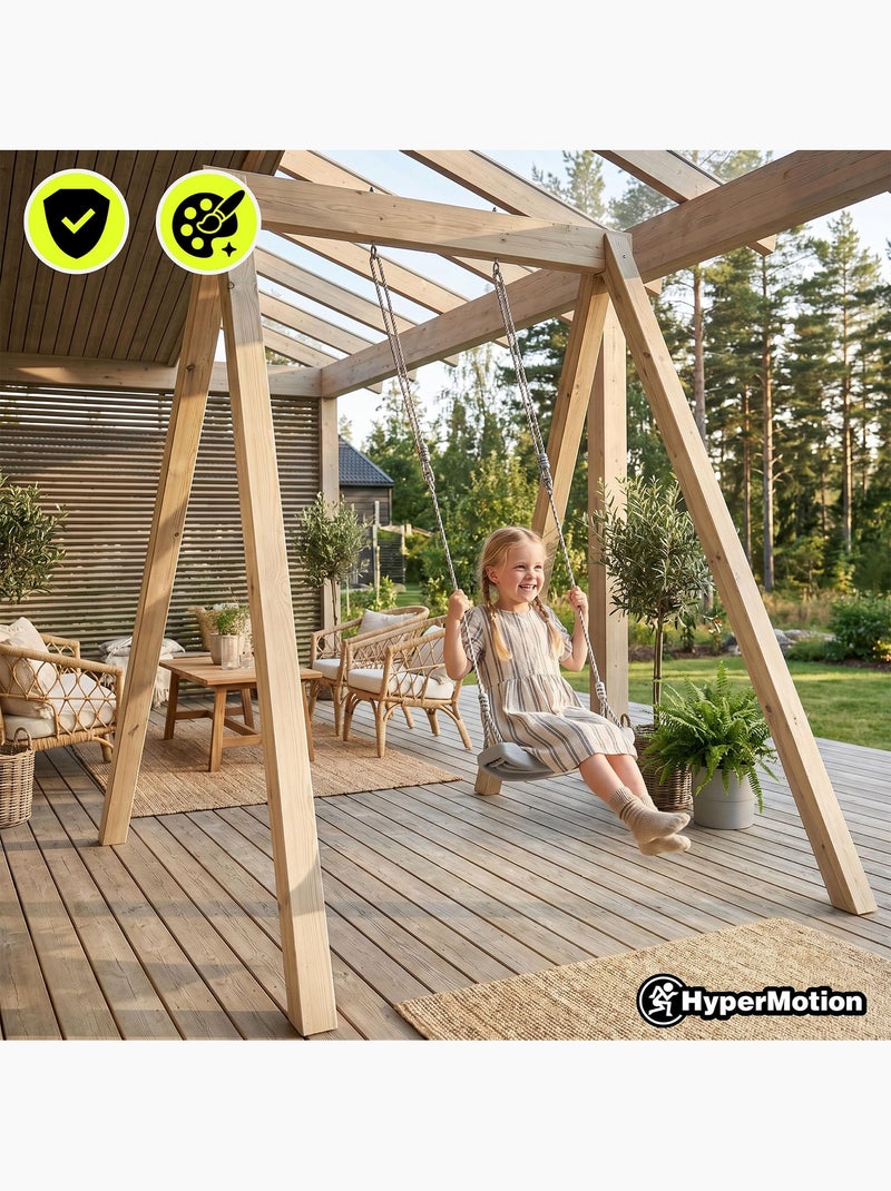 Baloiço de jardim clássico hypermotion para crianças – resistente e ajustável Cinza - Kiabi