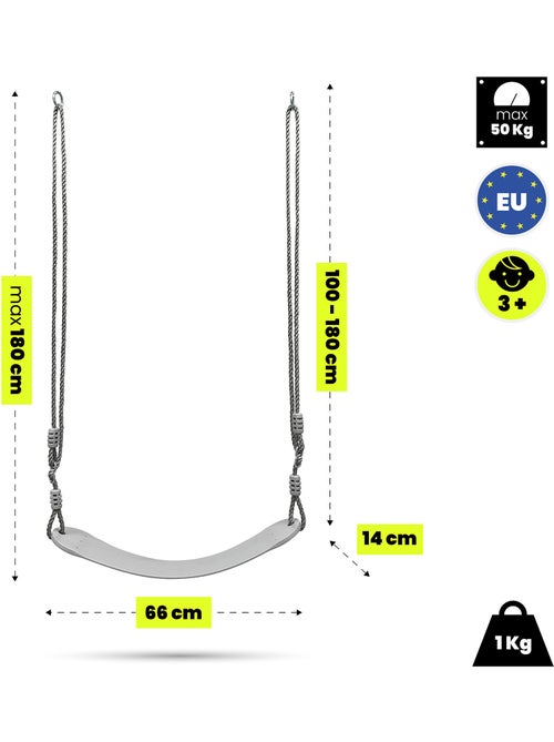 Baloiço de jardim hypermotion com assento flexível ajustável – eva - Kiabi