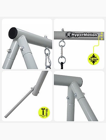 Baloiço duplo de jardim hypermotion 2 em 1 com ninho e assento – 200 kg