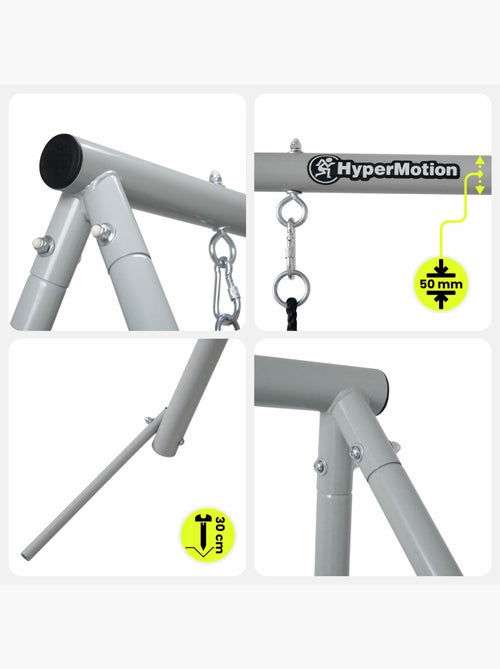 Baloiço duplo de jardim hypermotion 2 em 1 com ninho e assento – 200 kg - Kiabi Baloiço duplo de jardim hypermotion 2 em 1 com ninho e assento – 200 kg - Kiabi