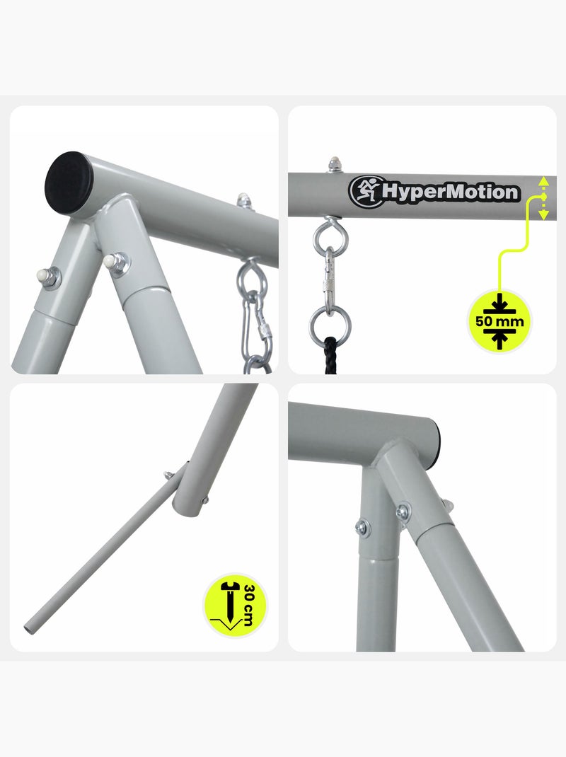Baloiço duplo de jardim hypermotion 2 em 1 com ninho e assento – 200 kg Bege - Kiabi
