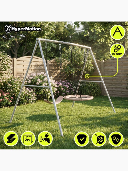 Baloiço duplo de jardim hypermotion 2 em 1 com ninho e assento – 200 kg - Kiabi Baloiço duplo de jardim hypermotion 2 em 1 com ninho e assento – 200 kg - Kiabi