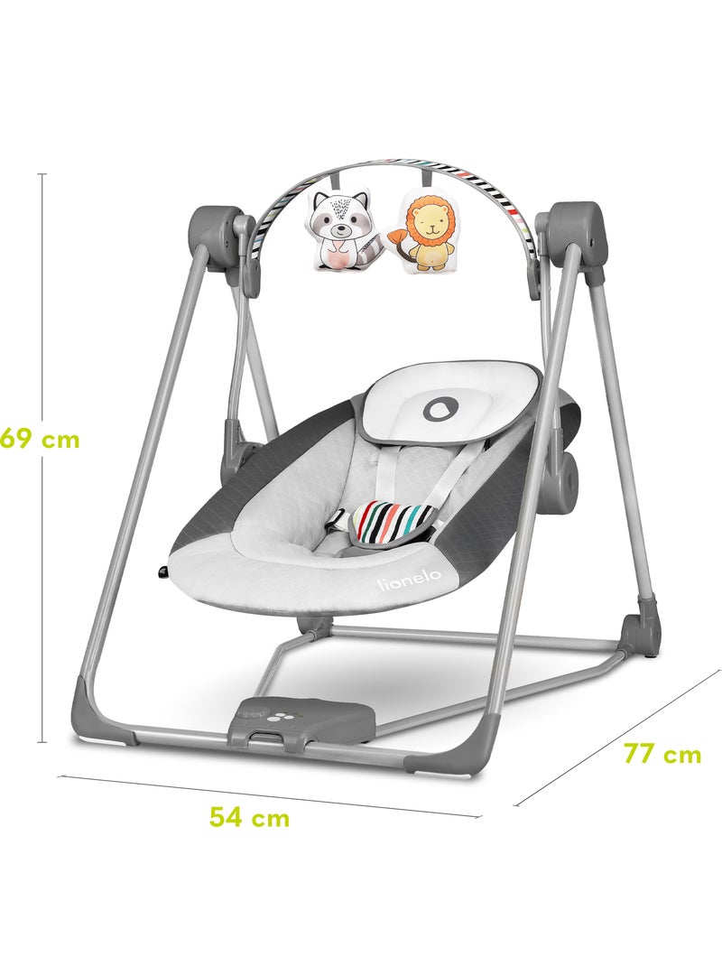 Baloiço e espreguiçadeira LIONELO Otto - Sons da natureza - 5 velocidades - Dobragem compacta Cinza - Kiabi