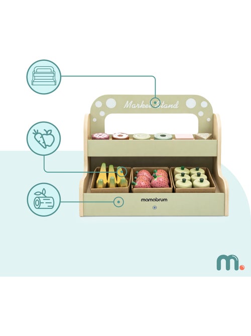 Banca mercado madeira infantil fruta pastelaria brinquedo imitacao mamabrum - Kiabi Banca mercado madeira infantil fruta pastelaria brinquedo imitacao mamabrum - Kiabi