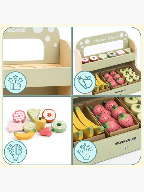 Banca mercado madeira infantil fruta pastelaria brinquedo imitacao mamabrum - Kiabi Banca mercado madeira infantil fruta pastelaria brinquedo imitacao mamabrum - Kiabi
