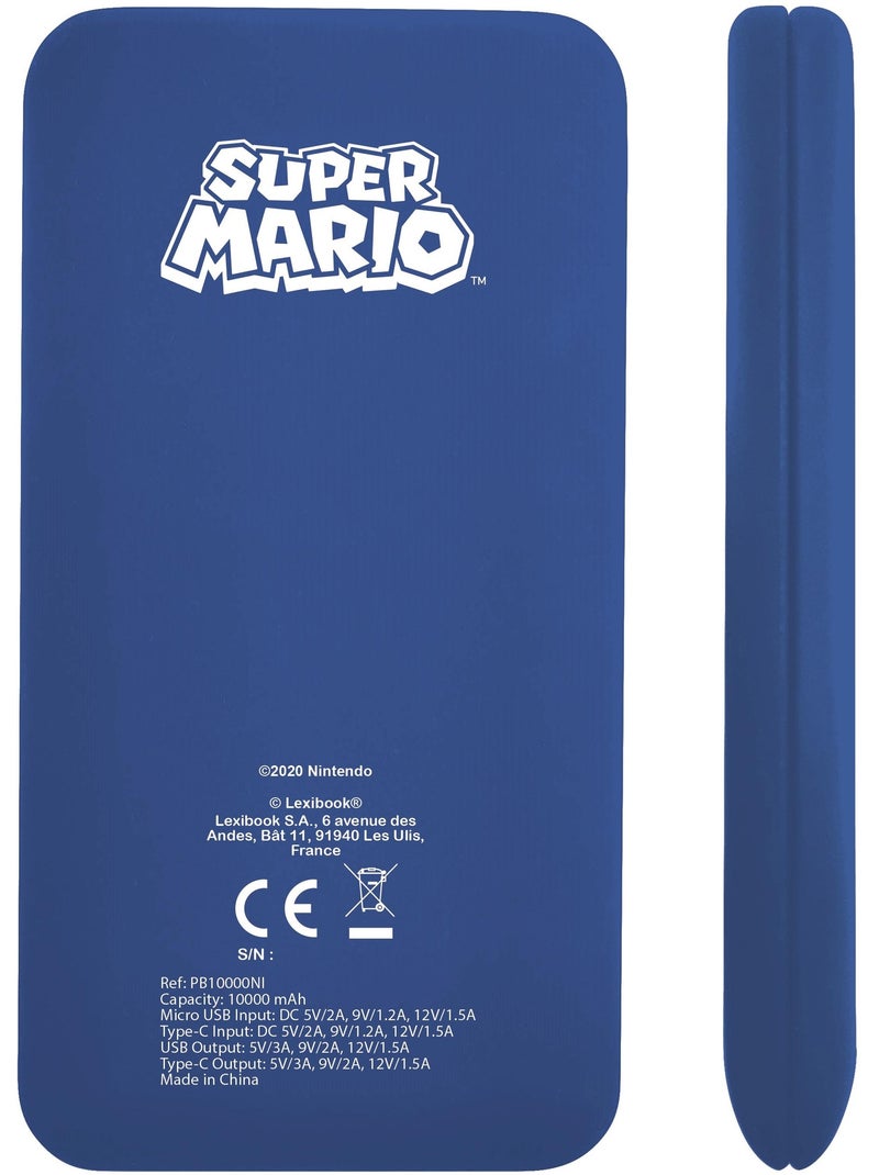 Banco de potência de carregamento rápido super mario 10.000 mah Vermelho - Kiabi