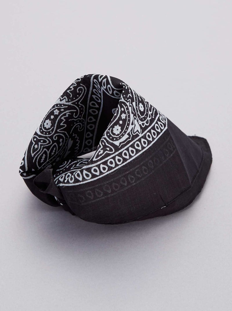 Bandana em algodão estampado- Preto - Kiabi