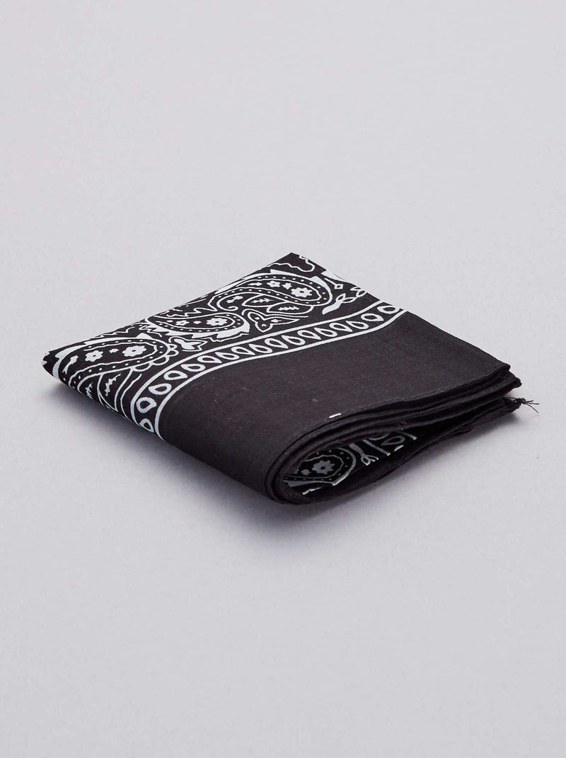 Bandana em algodão estampado- Preto - Kiabi