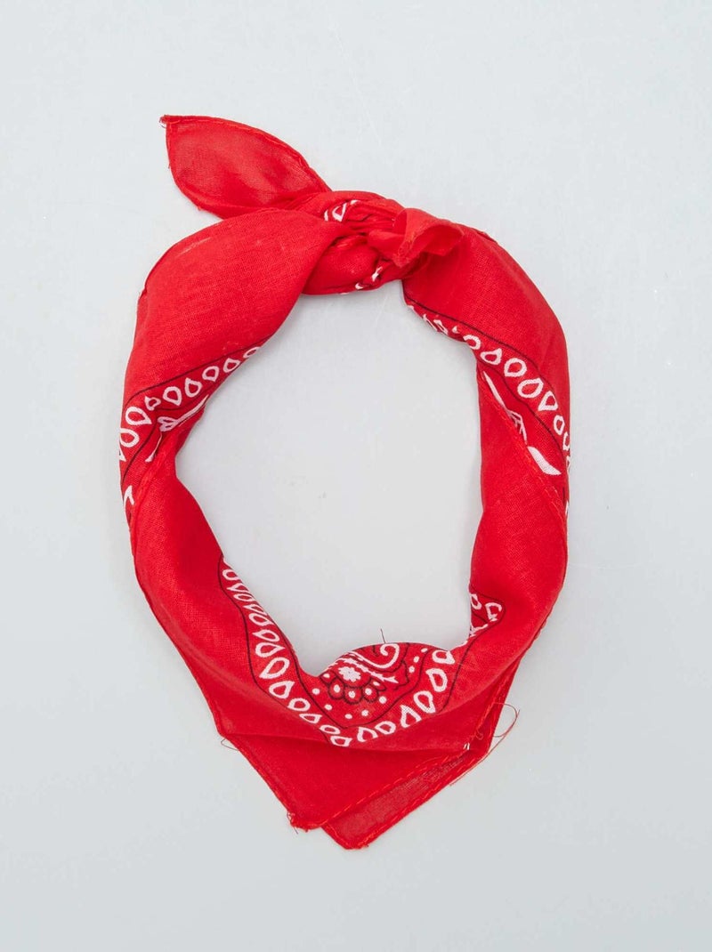 Bandana em algodão estampado- VERMELHO - Kiabi