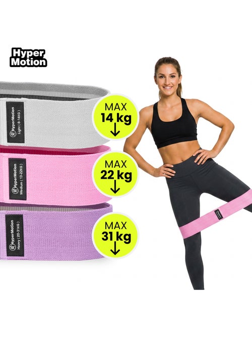 Bandas de resistência em tecido hypermotion para glúteos e coxas – 3 níveis - Kiabi Bandas de resistência em tecido hypermotion para glúteos e coxas – 3 níveis - Kiabi