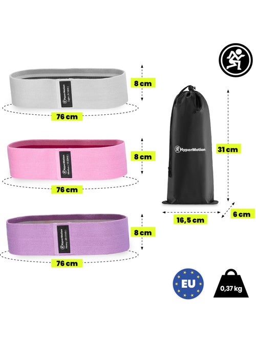 Bandas de resistência em tecido hypermotion para glúteos e coxas – 3 níveis - Kiabi Bandas de resistência em tecido hypermotion para glúteos e coxas – 3 níveis - Kiabi