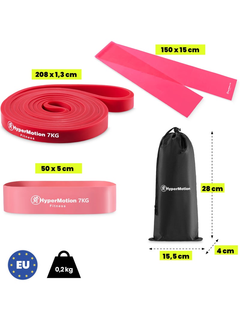 Bandas de resistência hypermotion para mulheres para força e tonificação Vermelho - Kiabi