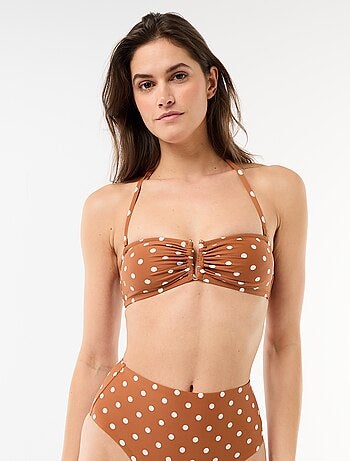 Bandeau de banho com estampado de bolinhas