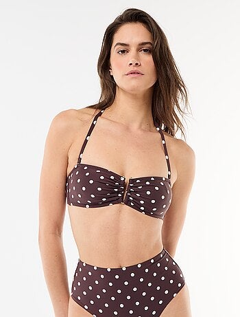 Bandeau de banho com estampado de bolinhas