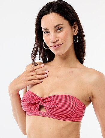 Bandeau de banho com estampado vichy