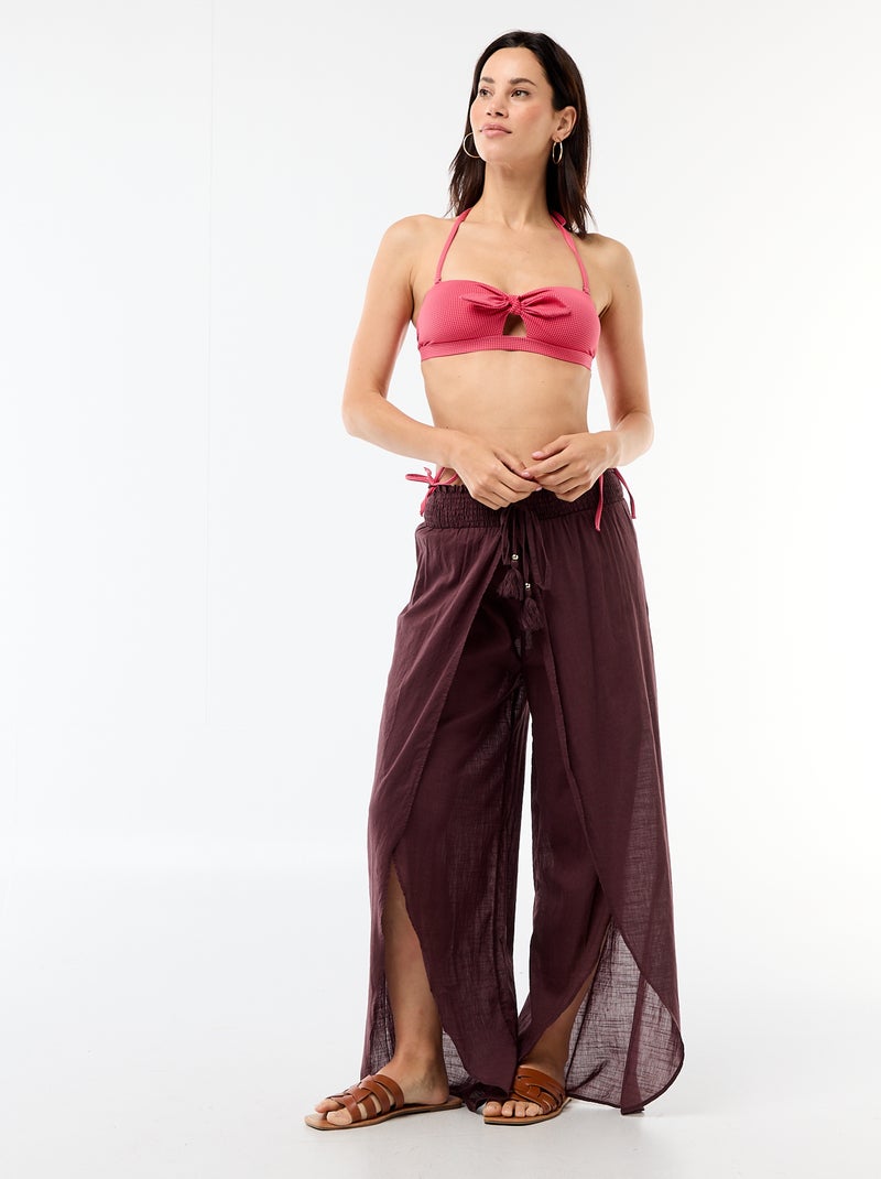 Bandeau de banho com estampado vichy Vermelho - Kiabi