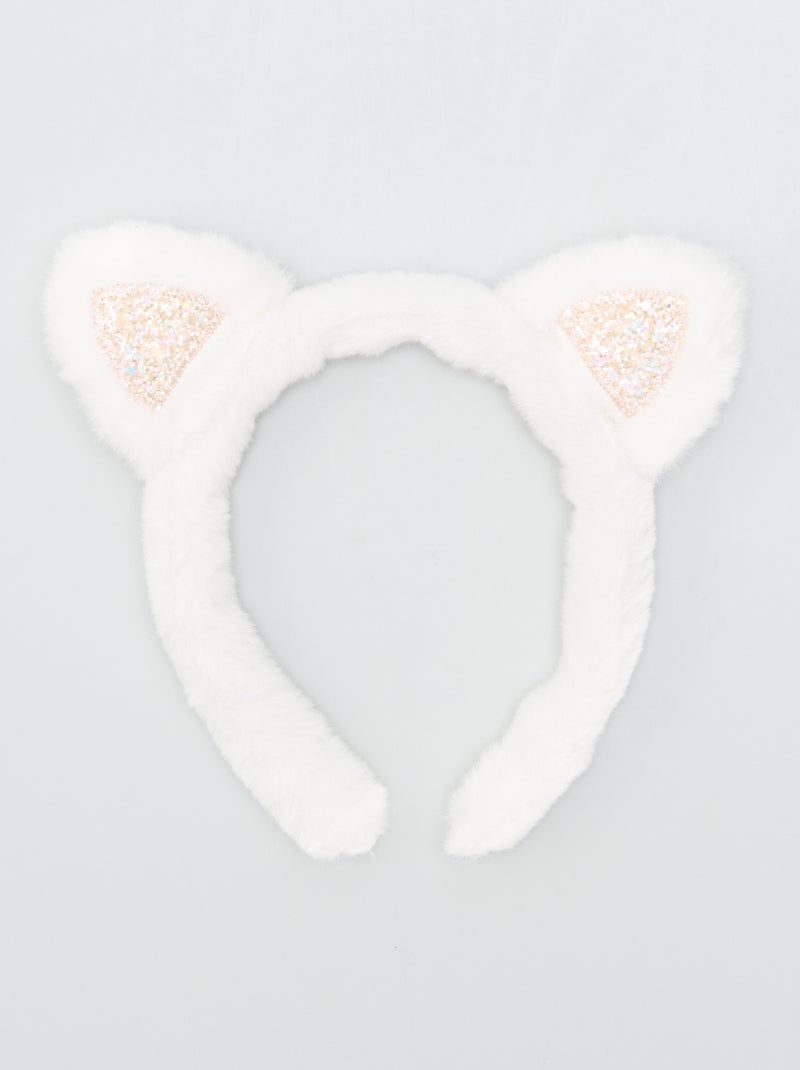 Bandolete 'gato' em imitação de pelo BRANCO - Kiabi