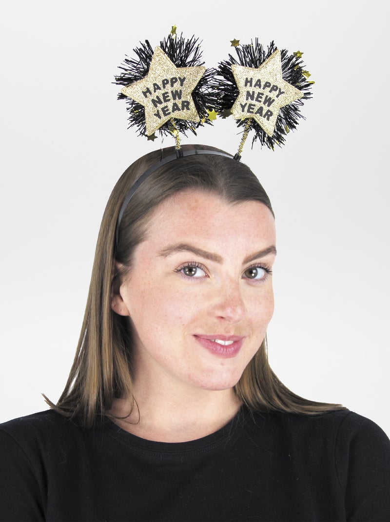 Bandolete 'Happy New Year' Preto/ Dourado - Kiabi