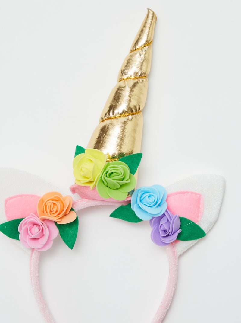 Bandolete unicórnio com flores Branco - Kiabi