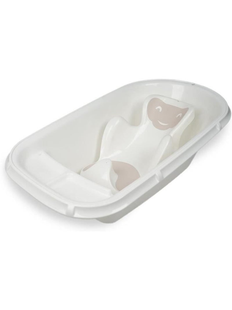 Banheira bebé luxe thermobaby com tampão de escoamento e base anatómica Branco - Kiabi