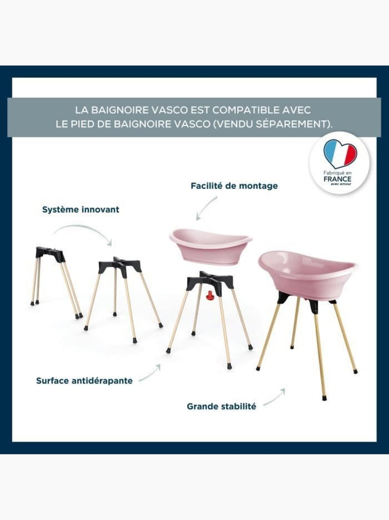 Banheira bebé thermobaby vasco com dreno e formato taça em polipropileno Rosa - Kiabi