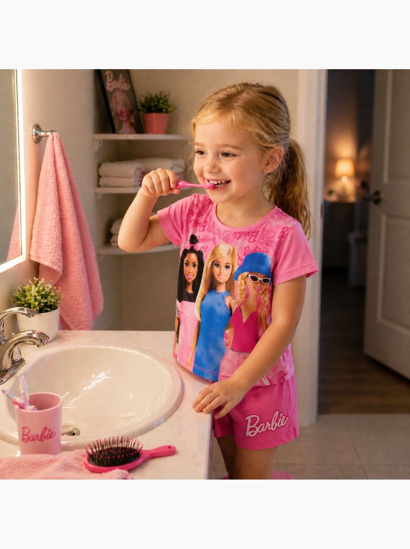 Barbie - Conjunto T-shirt e calções Rosa - Kiabi