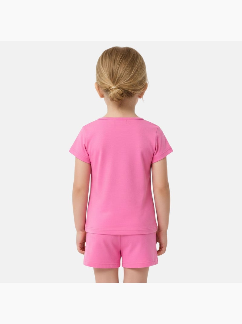 Barbie - Conjunto T-shirt e calções Rosa - Kiabi