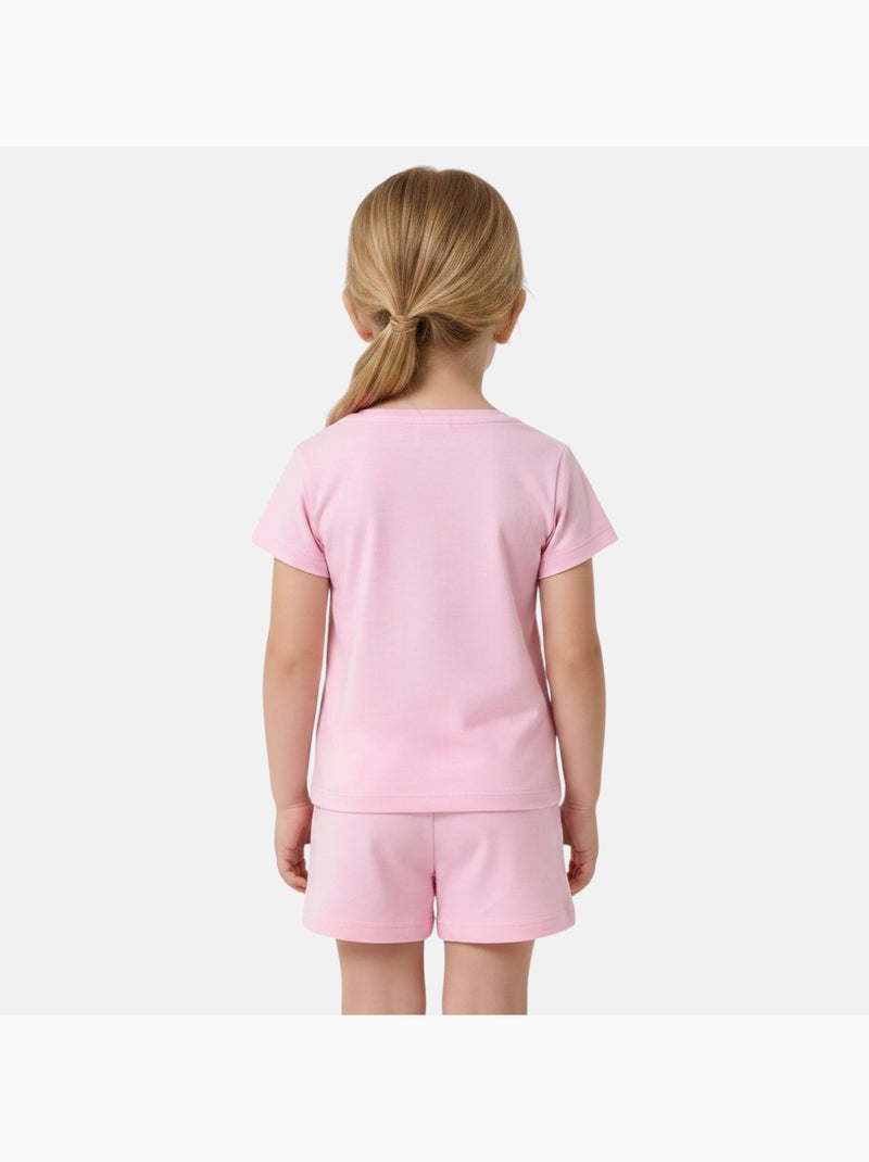 Barbie - Conjunto T-shirt e calções Rosa - Kiabi