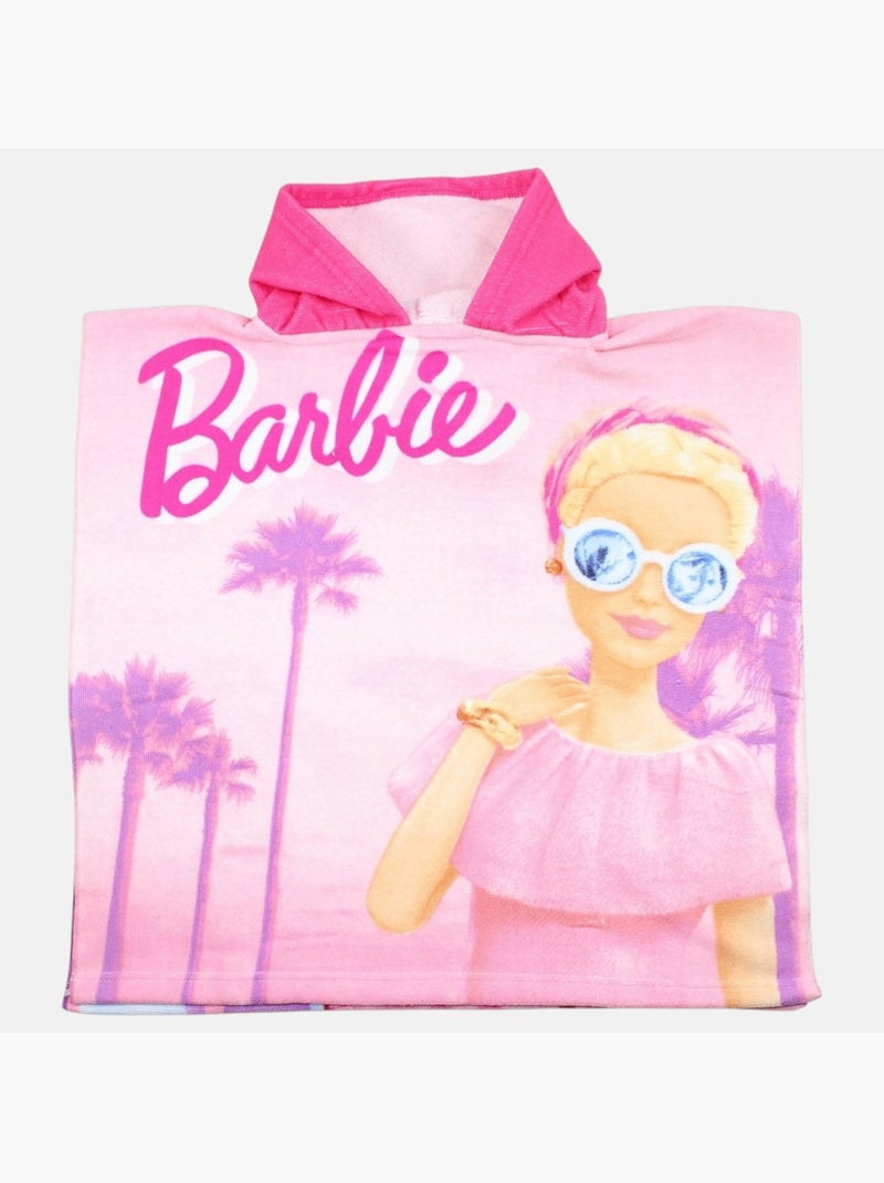 Barbie - Poncho de banho com estampa menina Rosa - Kiabi