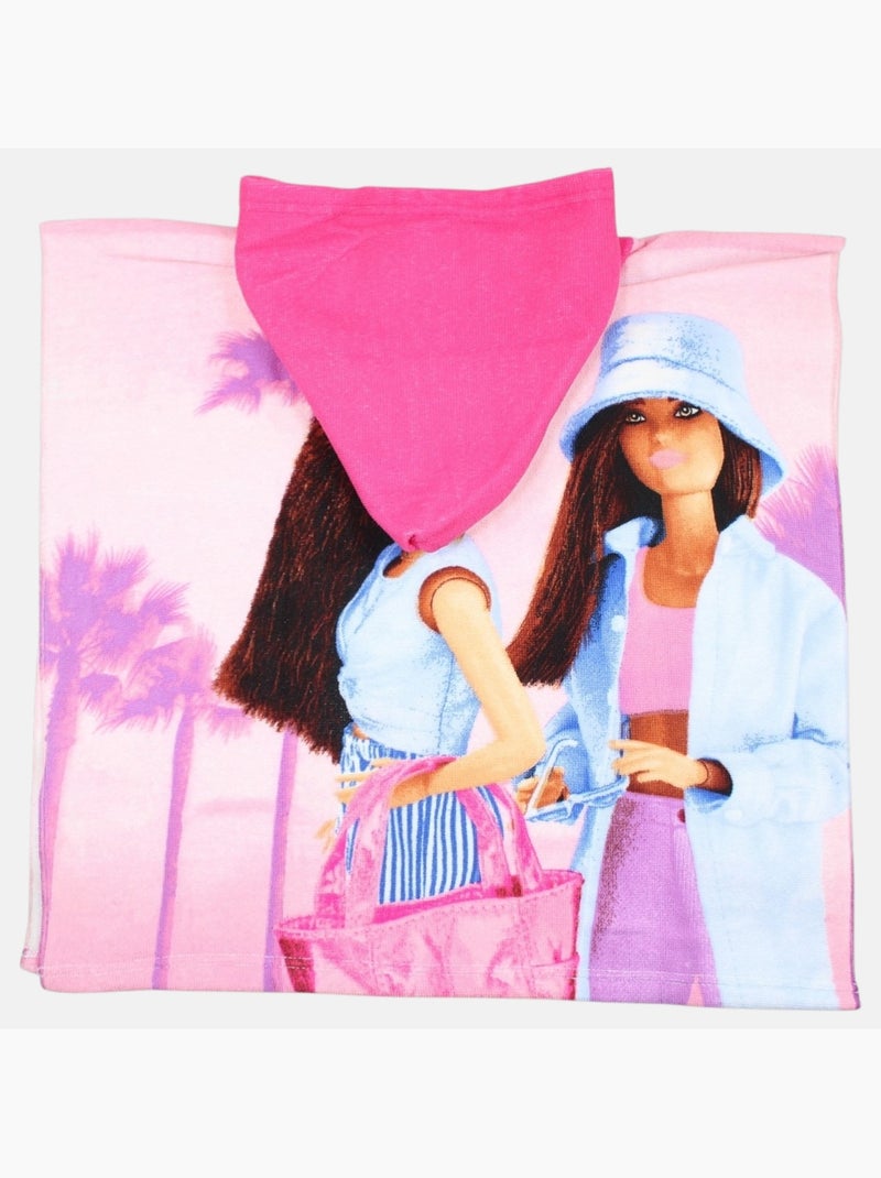 Barbie - Poncho de banho com estampa menina Rosa - Kiabi