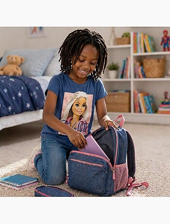 Barbie - T-shirt manga curta menina