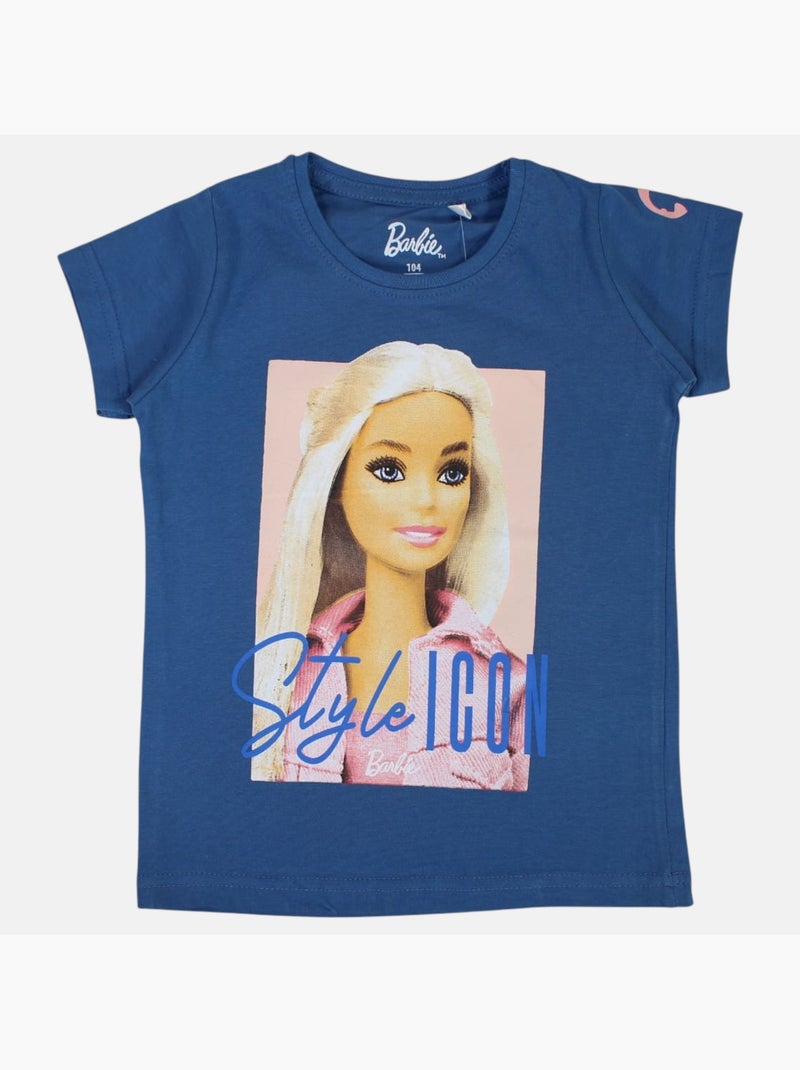 Barbie - T-shirt manga curta menina Azul-marinho - Kiabi