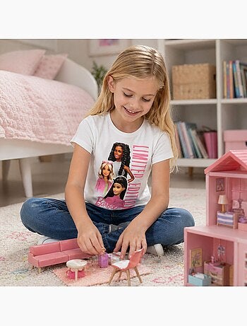 Barbie - T-shirt manga curta menina