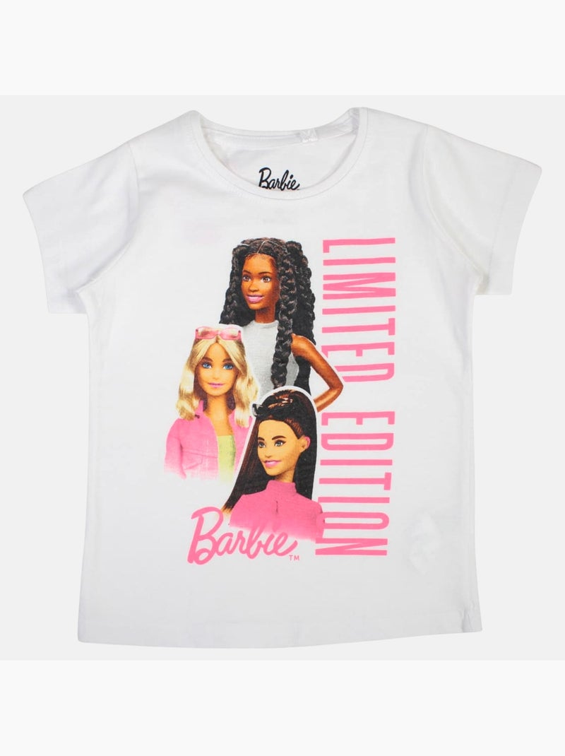 Barbie - T-shirt manga curta menina Branco - Kiabi