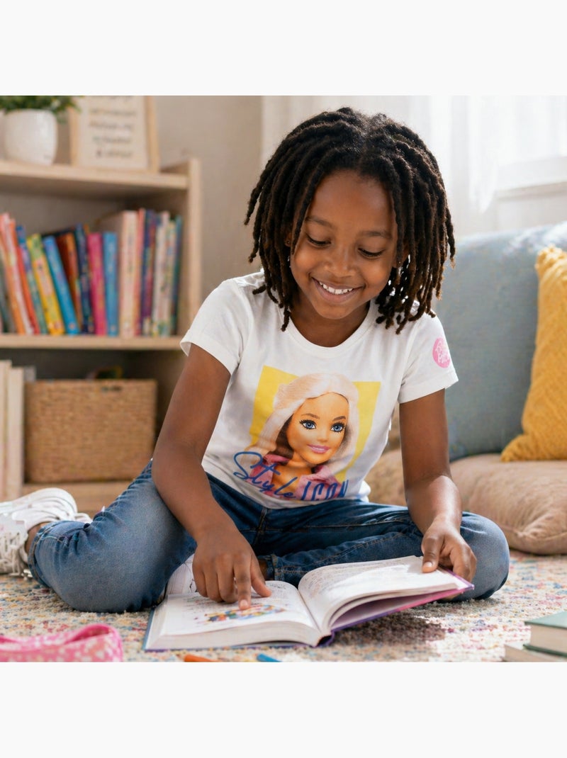 Barbie - T-shirt manga curta menina Branco - Kiabi