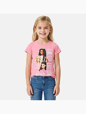 Barbie - T-shirt manga curta menina