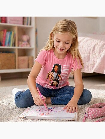 Barbie - T-shirt manga curta menina
