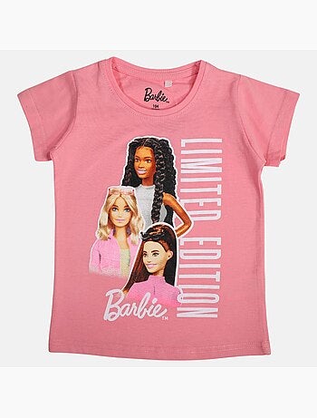 Barbie - T-shirt manga curta menina
