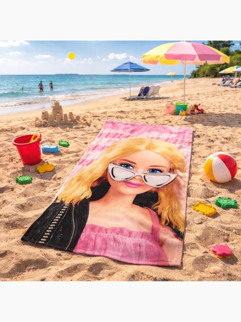 Barbie - Toalha poliéster menina Rosa - Kiabi