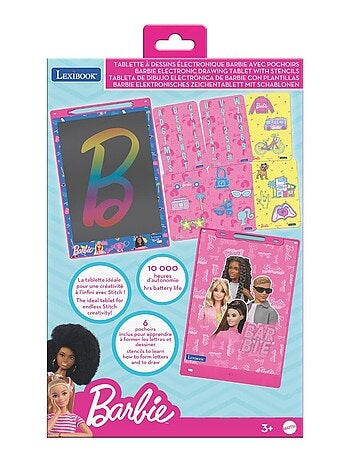 Barbie 11'' multicolor eink aprendizagem tablet de desenho com stencils