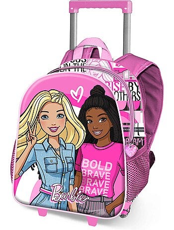 Barbie Brave Mochila 3D com Rodas Pequena, Rosa