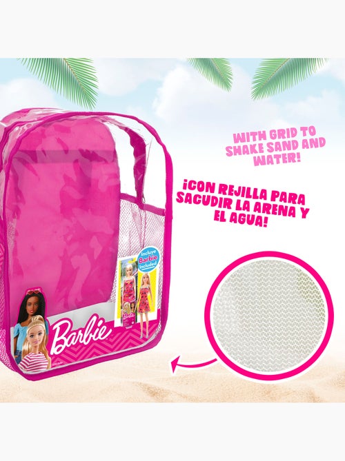 Barbie conjunto de balde de praia com boneca, acessórios e saco de transporte - Kiabi