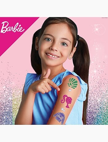 Barbie estúdio de tatuagens c/brilhantes, estênceis e gemas adesivas