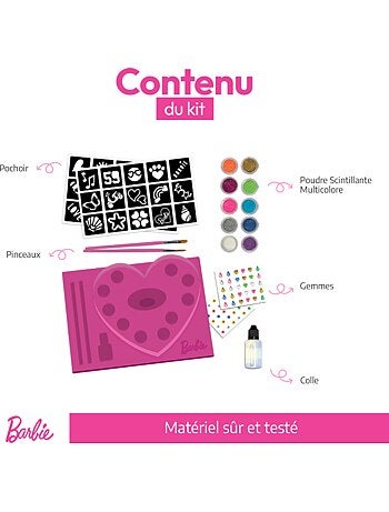 Barbie estúdio de tatuagens c/brilhantes, estênceis e gemas adesivas