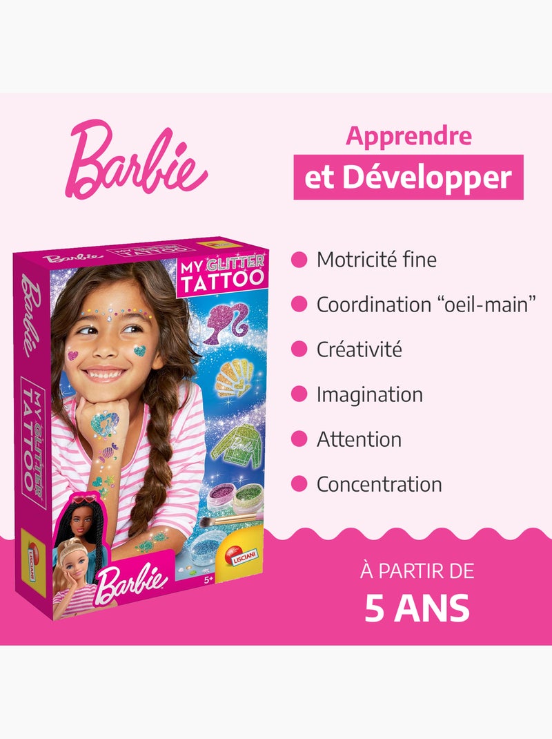 Barbie estúdio de tatuagens c/brilhantes, estênceis e gemas adesivas Rosa - Kiabi