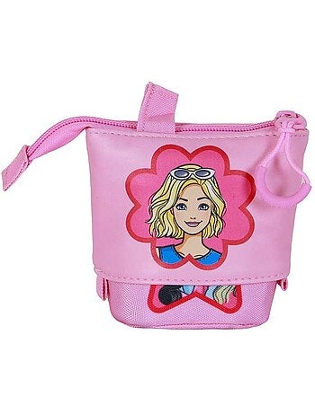 Barbie Flower Estojo Cute + 2 Canetas de Gel Apagáveis, Rosa