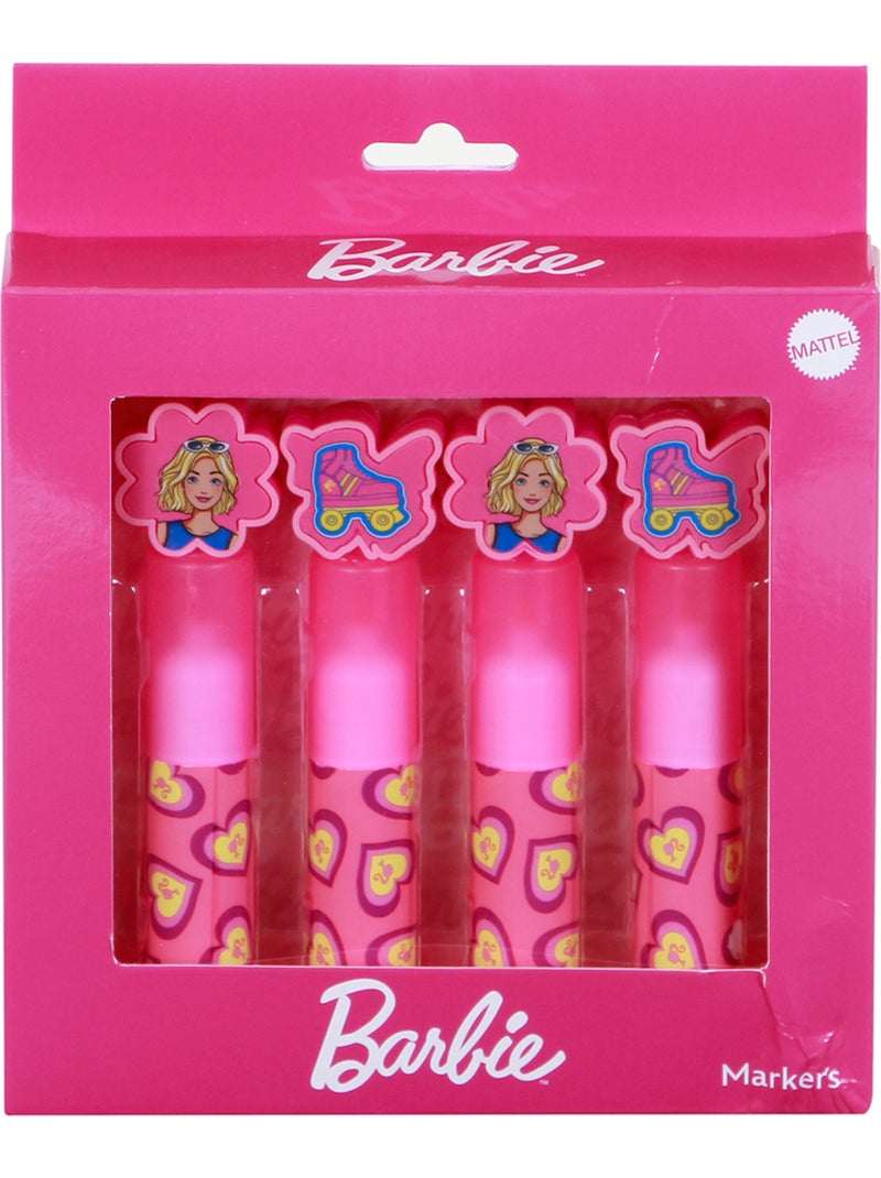 Barbie Mix Pack de 4 Marcadores Fluorescentes, Rosa Rosa - Kiabi